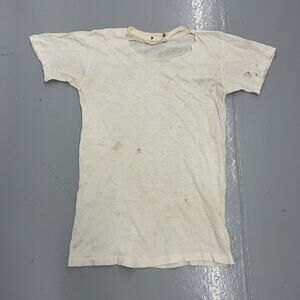 Vintage 60s Munsingwear White Distressed Cotton Blank Shirt
